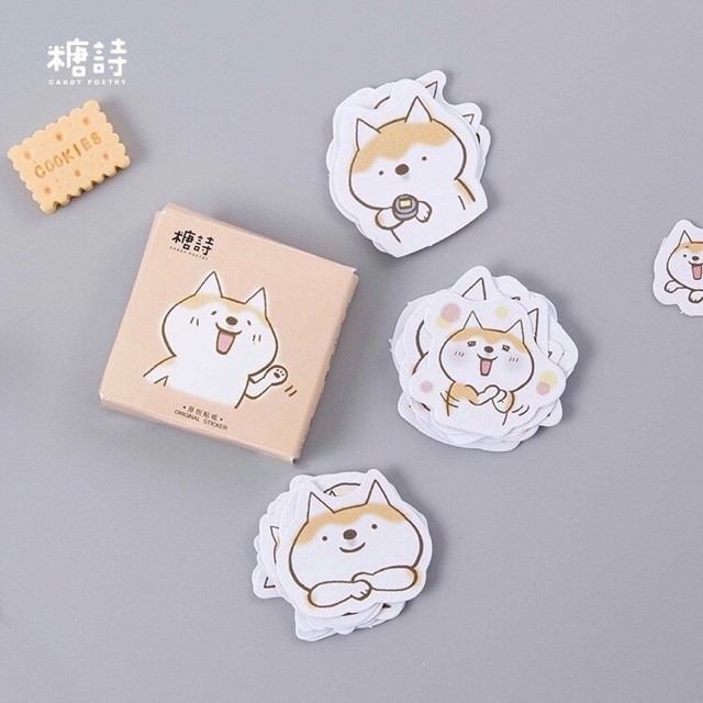 

45Pcs Stiker Deco Motif Anjing Lucu untuk Scrapbook DIY Planner Diary Bujo Journal School