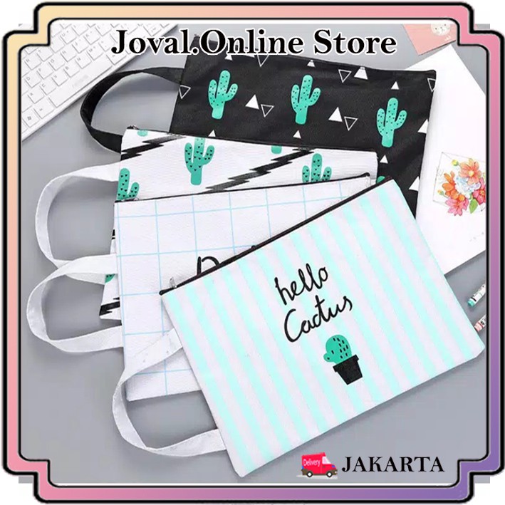 

PORTABLE A4 FILE STORAGE POUCH MOTTIF KAKTUS / TEMPAT FILE A4 UNICORN / TEMPAT ALAT TULIS