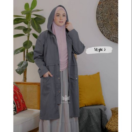 Jaket Parka Muslim Panjang AZURA Fanisachic - JAKET Atau OUTER CUACA DINGIN ALL SIZE OPD (Outer Pelindung Diri)