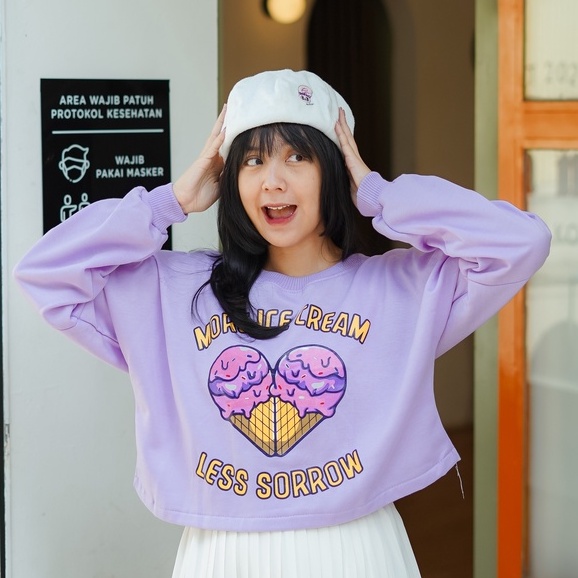 Mvp - Modska Oversize Crop - Sweater Oversize Crop Wanita