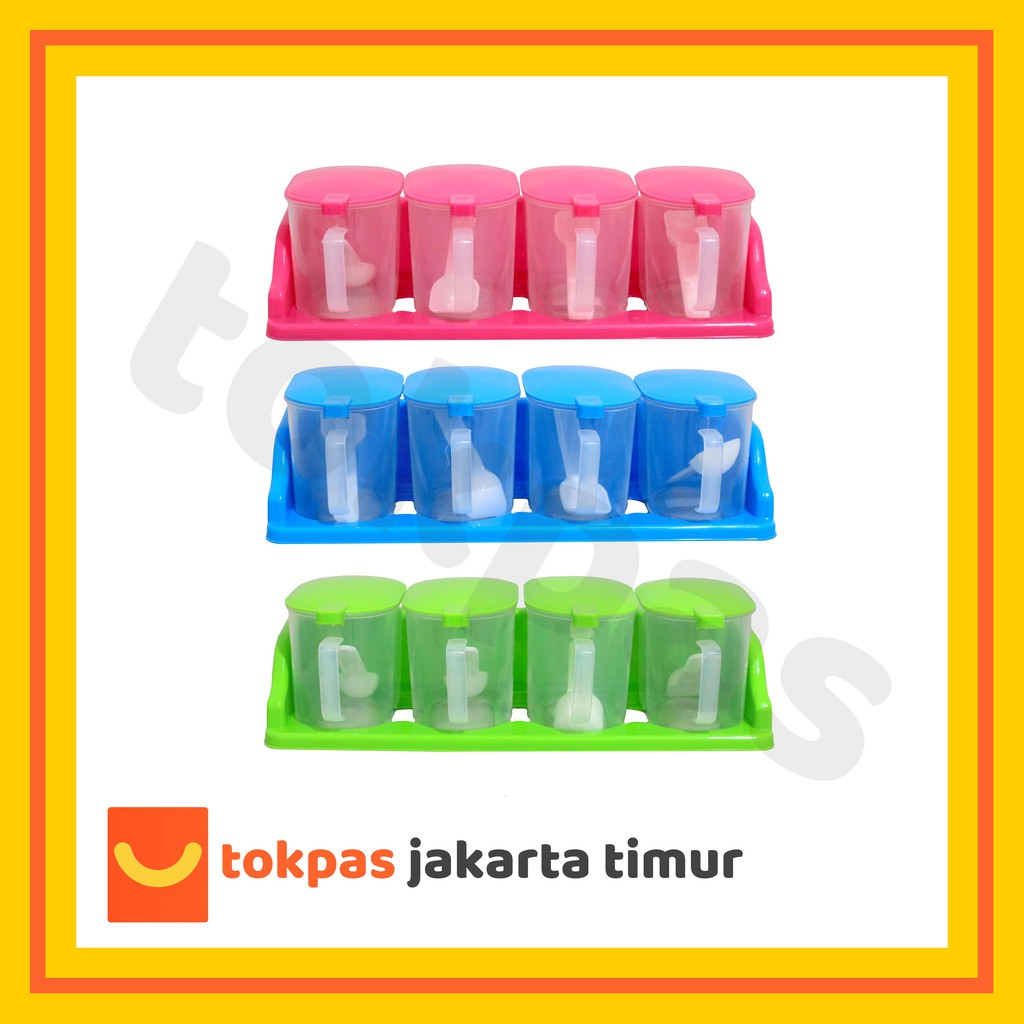 Tempat Bumbu Dapur Set 4 Pcs Kichen Set Inaka Hawaii 3024 S4