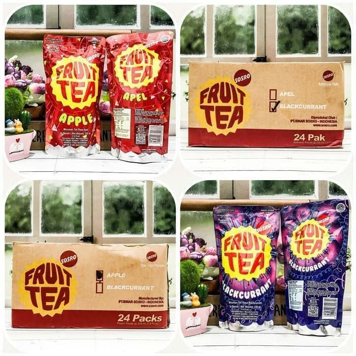 

dus Fruit Tea Apple Blackcurrant Pouch 230ml 24pcs frute surabaya sby murah terlaris grosir promo