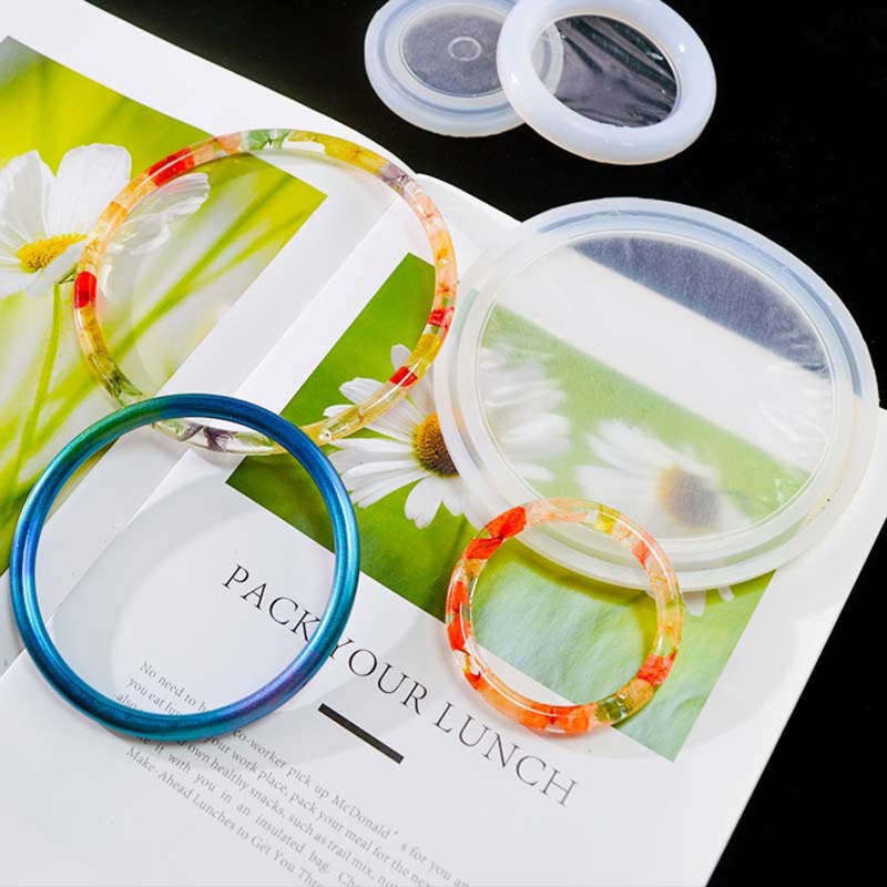 Siy 4pcs Cetakan Resin Epoksi Kristal Uv Diy Untuk Gantungan Kuncitas Wanita