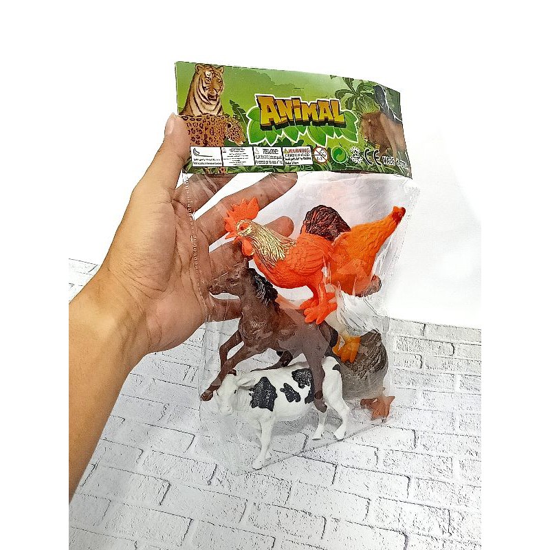 mainan binatang ternak/unggas farm animal karet
