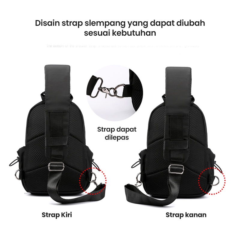 Uphike Tas Selampang Pria Casual Anti Air Waterproof Sling Bag Tas Bahu Slempang Cowok  TS710