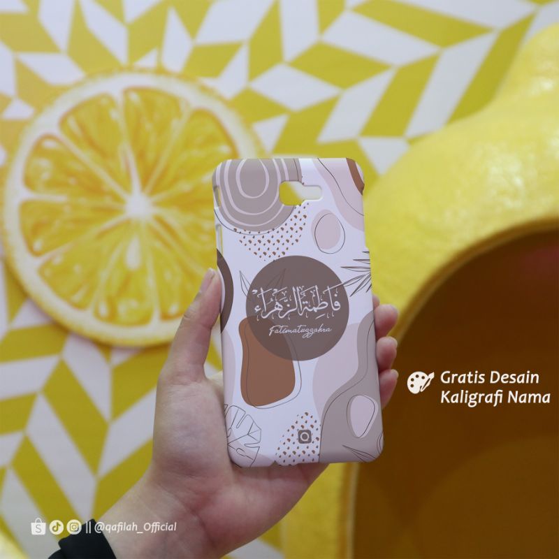 Custom Case Terompah Anticrack/Hardcase/Tempared Glass/Blackmatte/TPU - Kaligrafi Nama 02