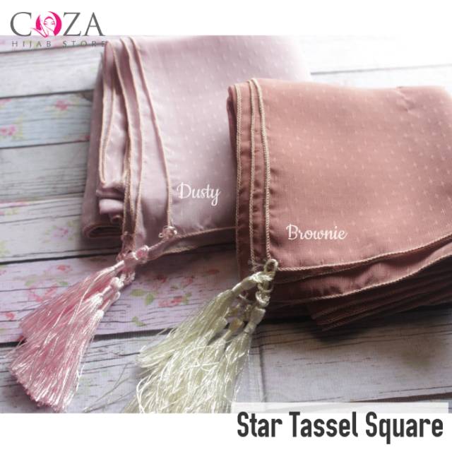 SEGIEMPAT COTTON STAR TASSEL SQUARE COZAHIJAB / Coza Batik