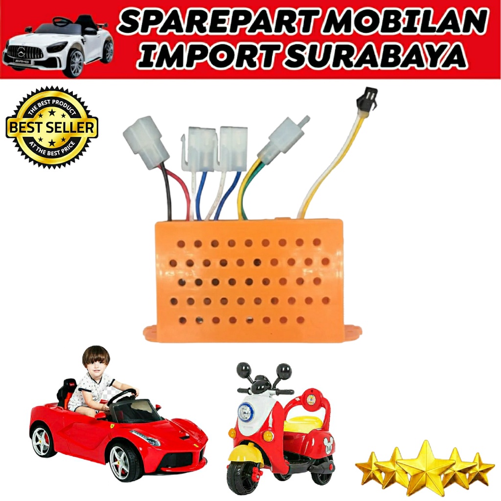 SPAREPART MOBIL AKI MAINAN ANAK MOBILAN JEEP FORD UNIKID PLIKO RECEIVER 12 VOLT MODUL CONTROLLER RC