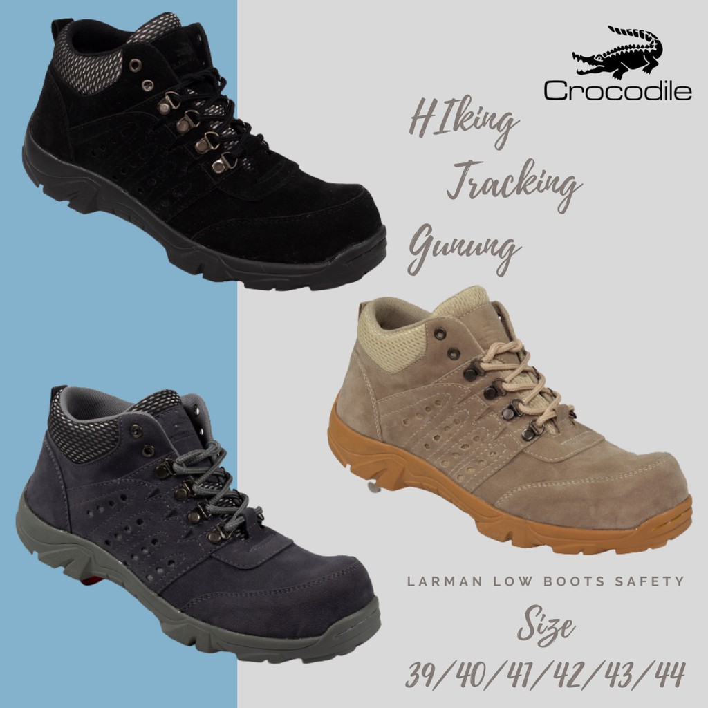 sepatu gunung pria crocodile larman obitrex safety biker boots suede