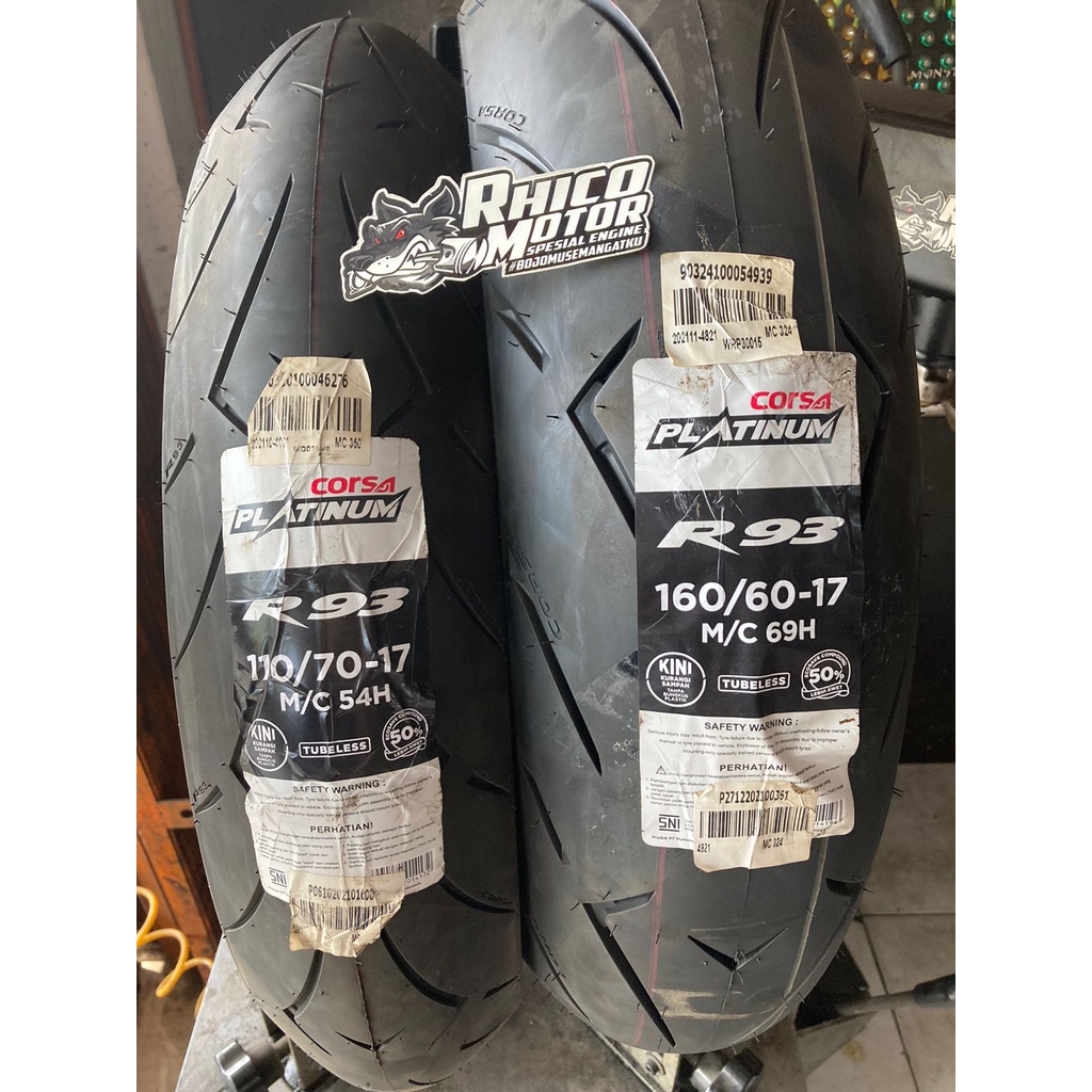 1set ban corsa R93 110/70-17 dan 160/60-17