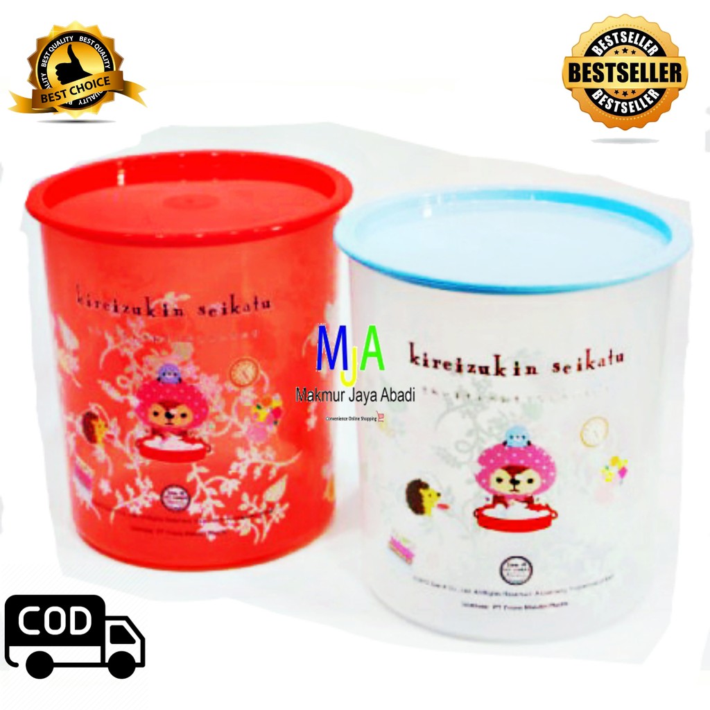 Calista Odate 2L Klip Toples Plastik Motif Imut Tempat Cemilan Food Storage Wadah Makanan