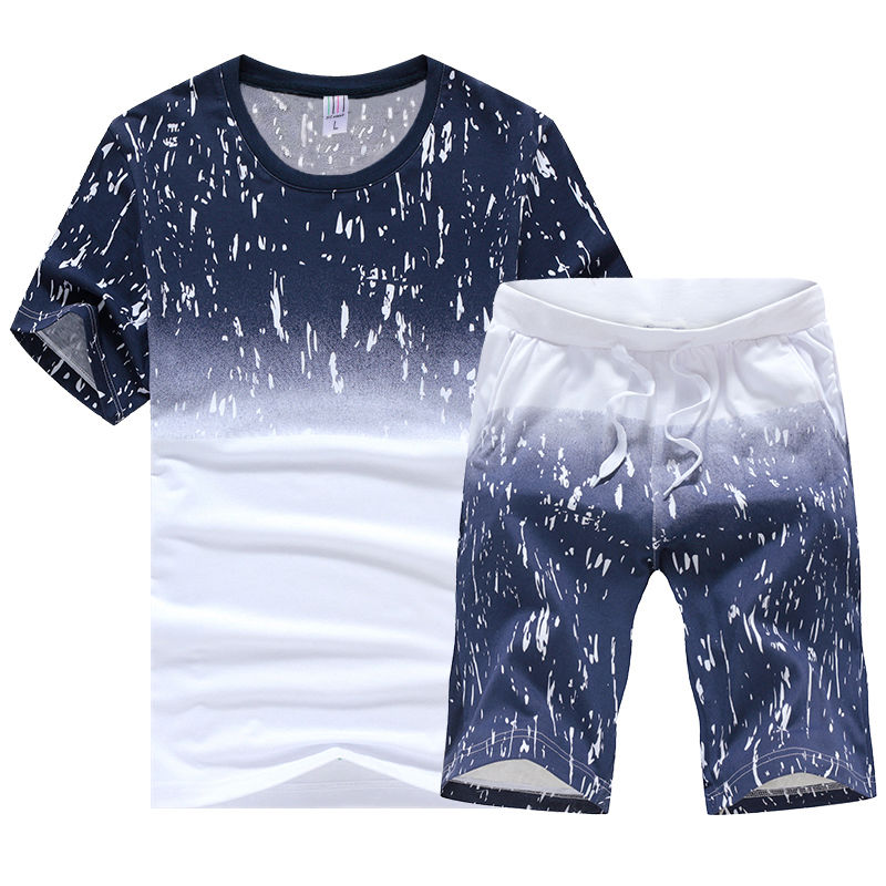 Baju Olah Pria Men's Sport Set Vest Shirt Shorts Set Kaos Round Neck &amp; Celana Pendek Pria TZ1632