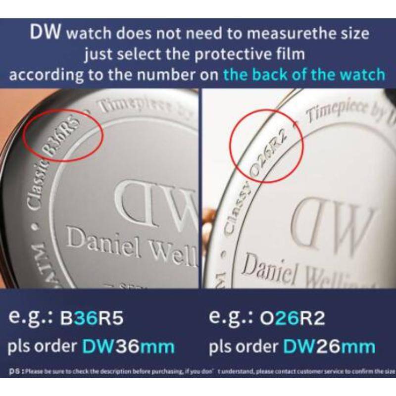 Pelindung Layar Tempered glass Transparan Anti Gores / Gores Untuk Daniel Wellington DW 26mm 28mm 30mm 32mm 34mm 36mm 38mm 40mm 9H