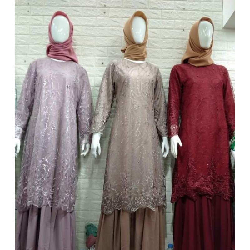 gamis brokat jumbo 5L