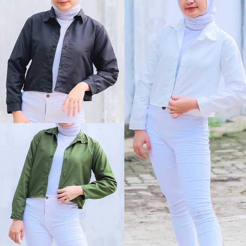 Kemeja Belfie Crop / Hanin Crop | Kemeja Wanita Terbaru