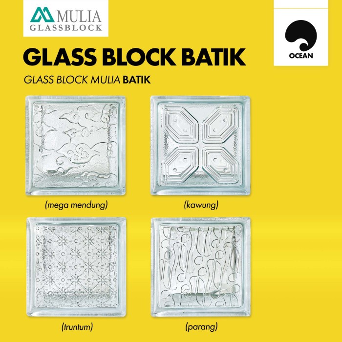 GLASS BLOCK DINDING MULIA / GLASS BLOK KACA RUMAH | BATIK - 1 dus (6buah)