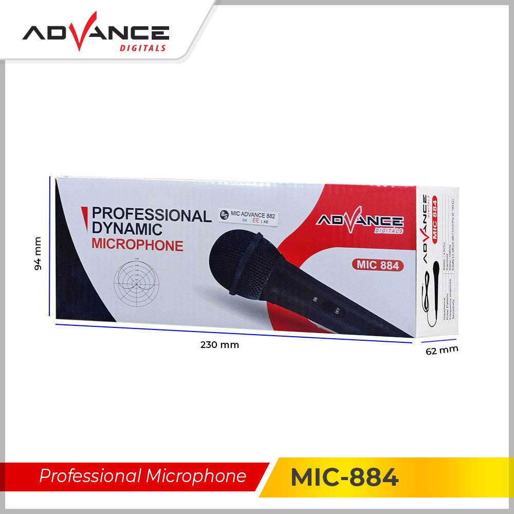 【Garansi 1 Tahun】Advance Mikrofon Karaoke Profesional MIC-884 Mikrofon 100% Ori