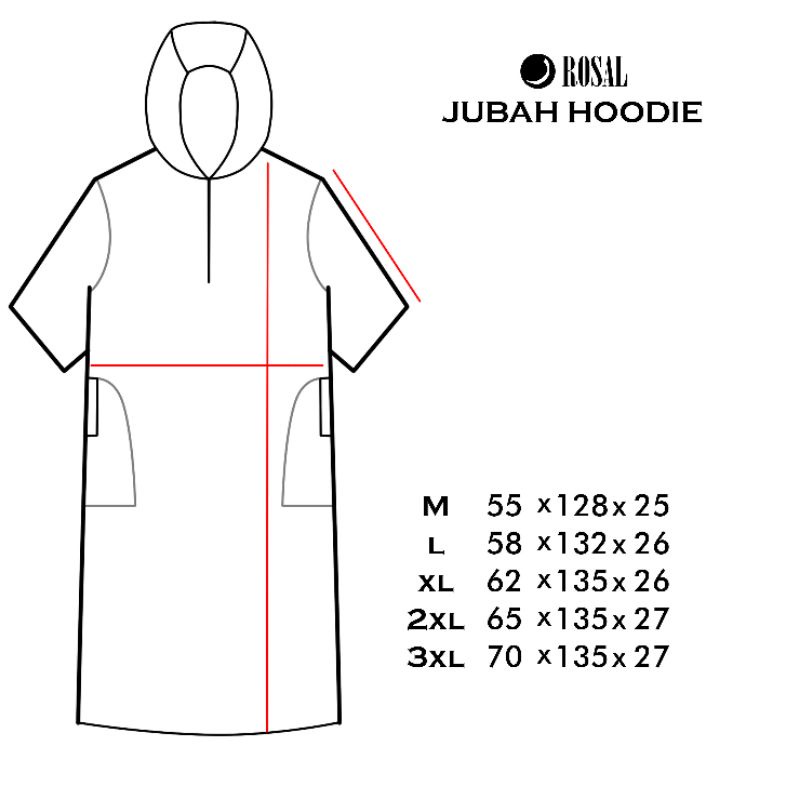 JUBAH HOODIE ROSAL JUBAH HOODIE LENGAN PENDEK JUBAH HOODIE DEWASA JUBAH HOODIE PRIA