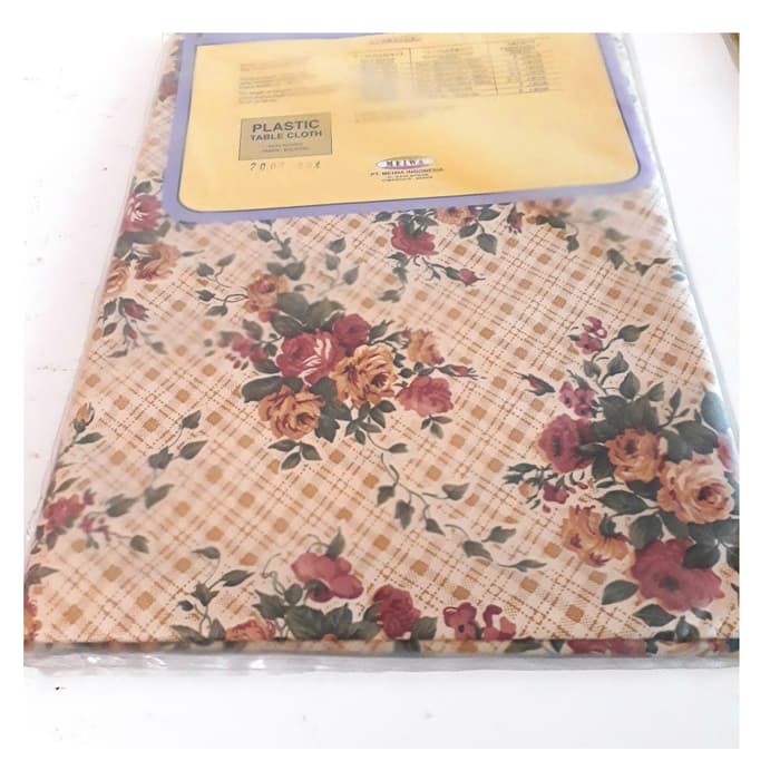 Taplak Meja Makan Plastik Oval Motif Kursi 6 Meiwa