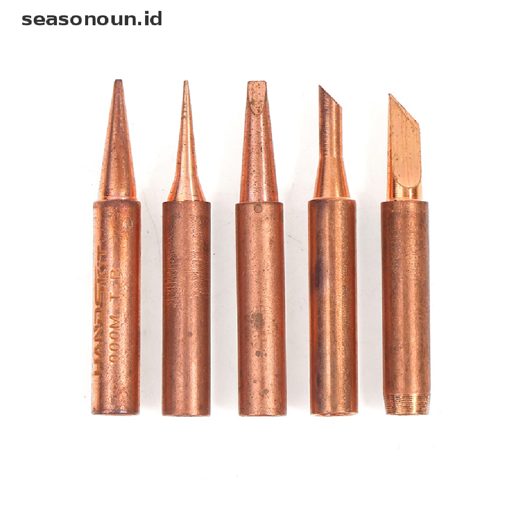 5pcs Ujung Besi Solder Bebas Timah Bahan Tembaga Murni 900M-T-K