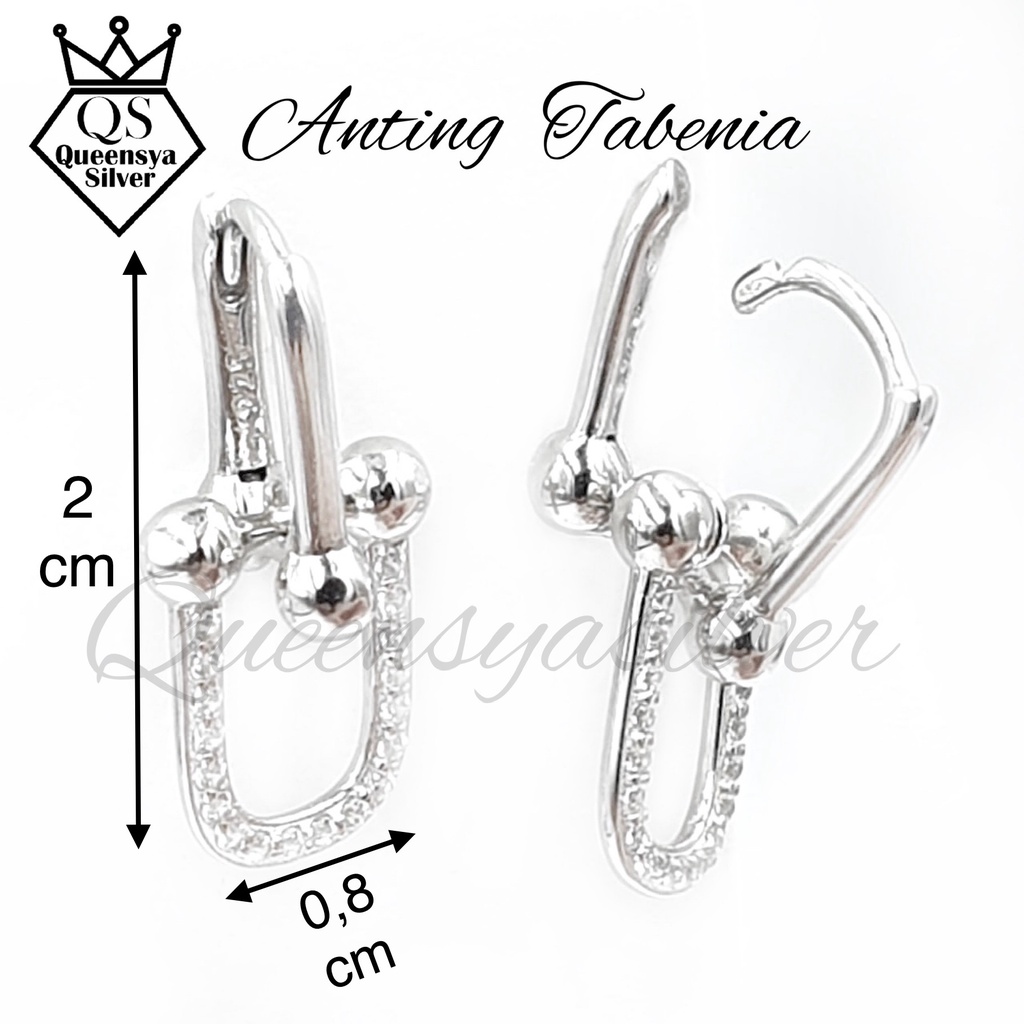 Anting Perak TIVANI Asli Silver 925 Lapis Emas Putih || Queensya Silver