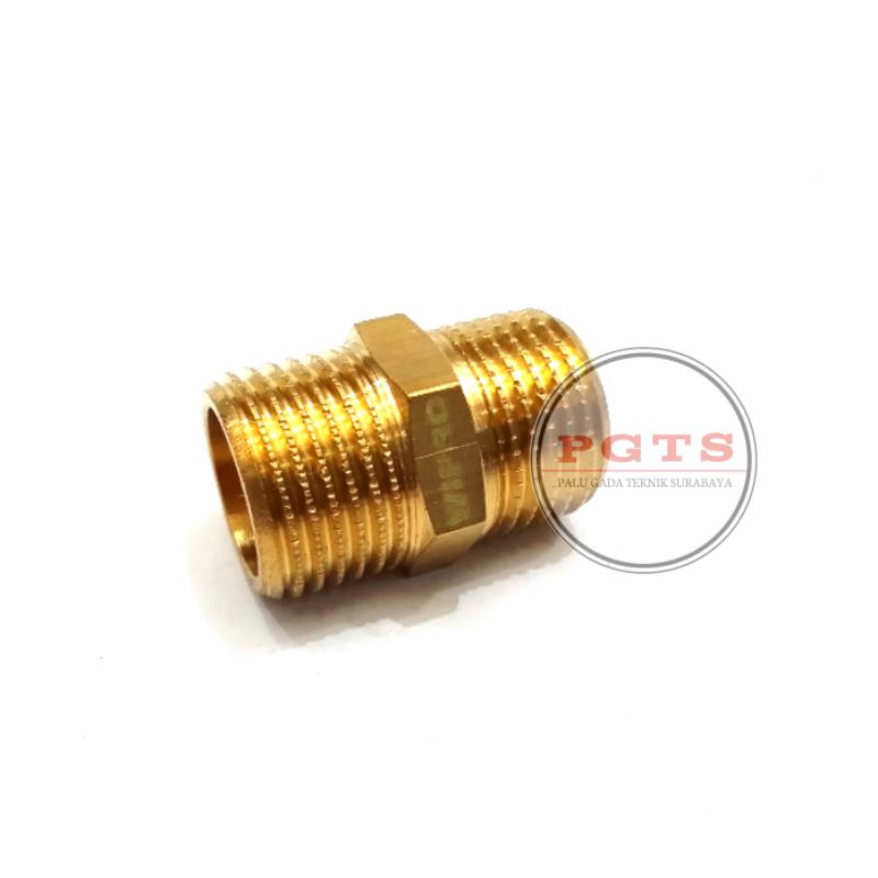 Dobel Nepel M 1/2 x M 1/2 Double naple Inch Double Drat Luar 1/2 Dim Sambungan Pipa 1/2 Adapter Drat