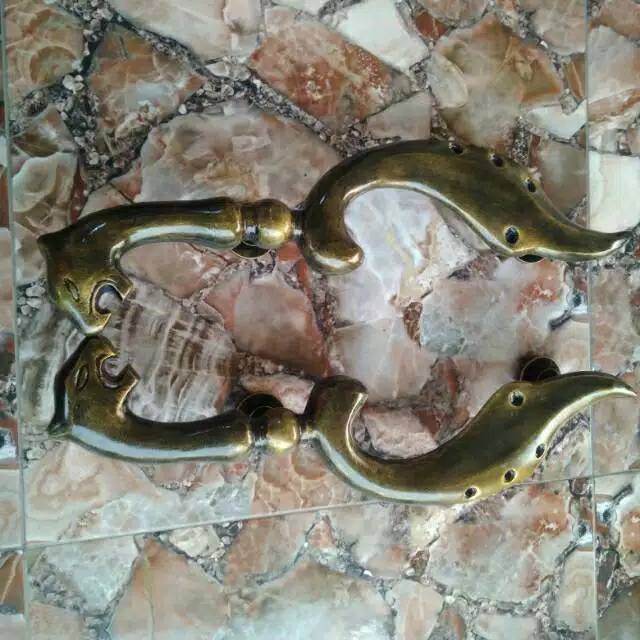 Handle Tarikan Pintu Rumah Aluminium Antik Murah Motif Kujang 50cm