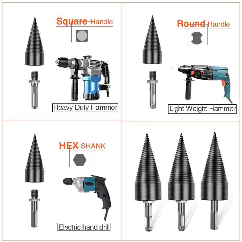 HAOSHAN Mata Bor Split Wood Cone-Drilling Square Handle 32mm - SH32