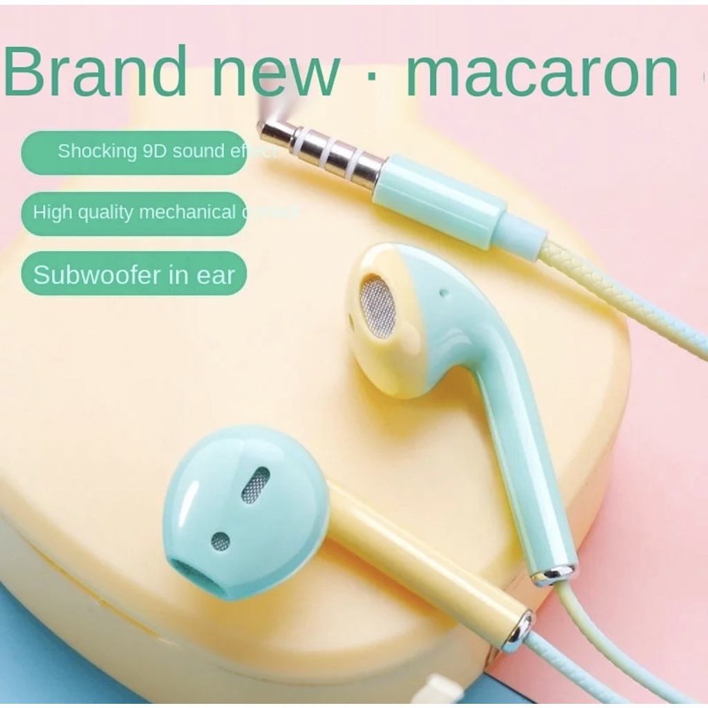 Headset Macaron U24 / Earphone Macaron Unik Hifi Audio Mate Color