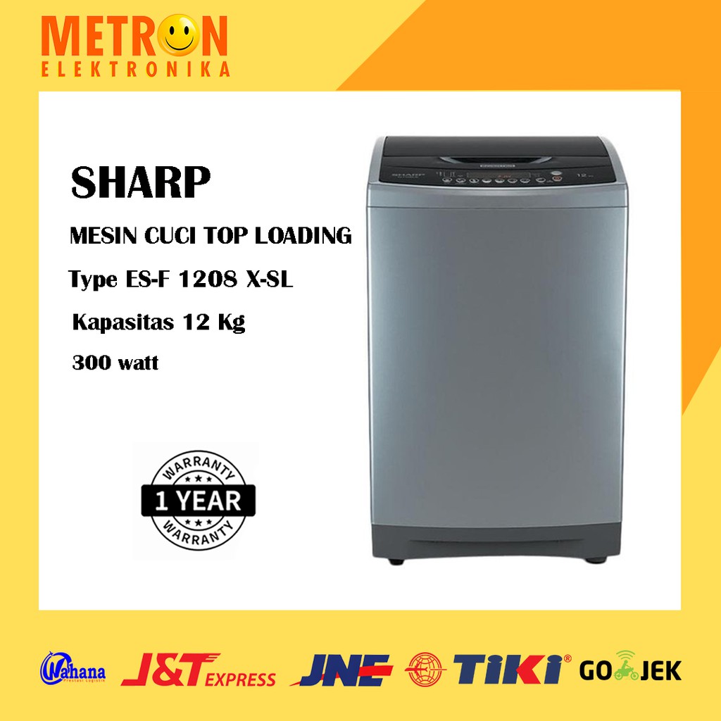 SHARP ES-F 1208 X-SL / MESIN CUCI TOP LOADING 12 KG / ESF1208XSL