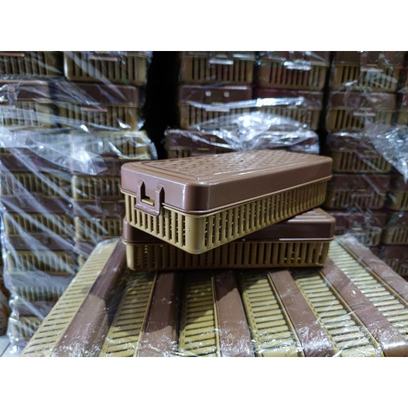 Keranjang Plastik tutup/Keranjang Plastik Segi Panjang Tutup/Keranjang pensil/Keranjang Serbaguna Co