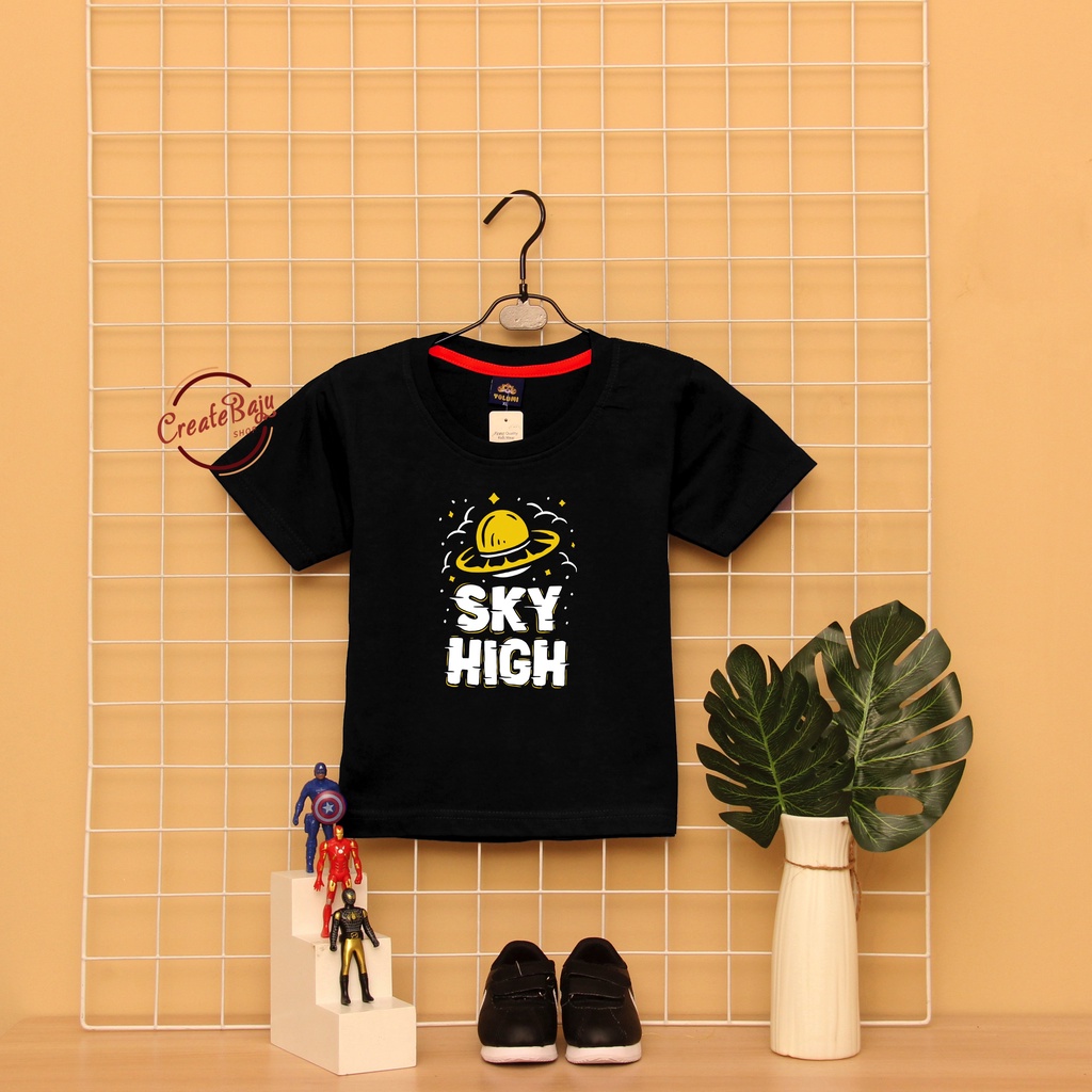 CUSTOM KAOS ANAK LAKI SKY HIGH 1-7 TAHUN BAJU ATASAN ANAK LAKI FASHION TERMURAH BAHAN KATUN