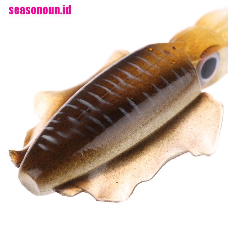 (seasonoun) Umpan Pancing Soft Bait Bentuk Cumi-Cumi Menyala