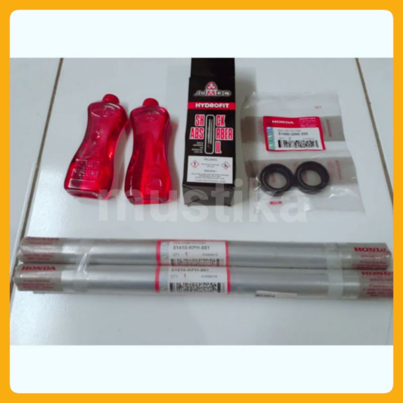 As shock+oli shock+seal sil shock depan set paket hemat Honda Supra x 125 karbu