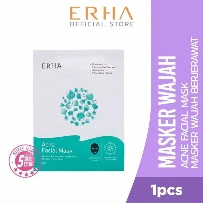 ERHA ACNE FACIAL MASK ORIGINAL/ MASKER ERHA UNTUK WAJAH BERJERAWAT