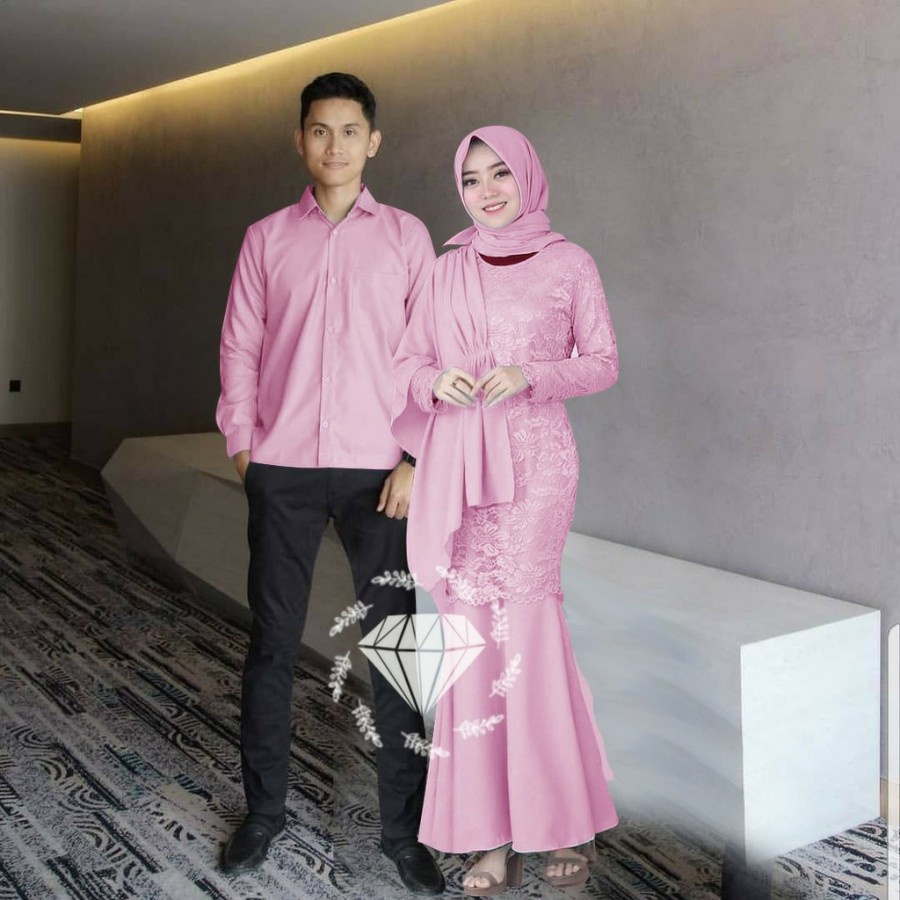 Terbaru couple Gamis brukat Maxi Full Brukat Gamis Couple pasangan Lebaran 2021