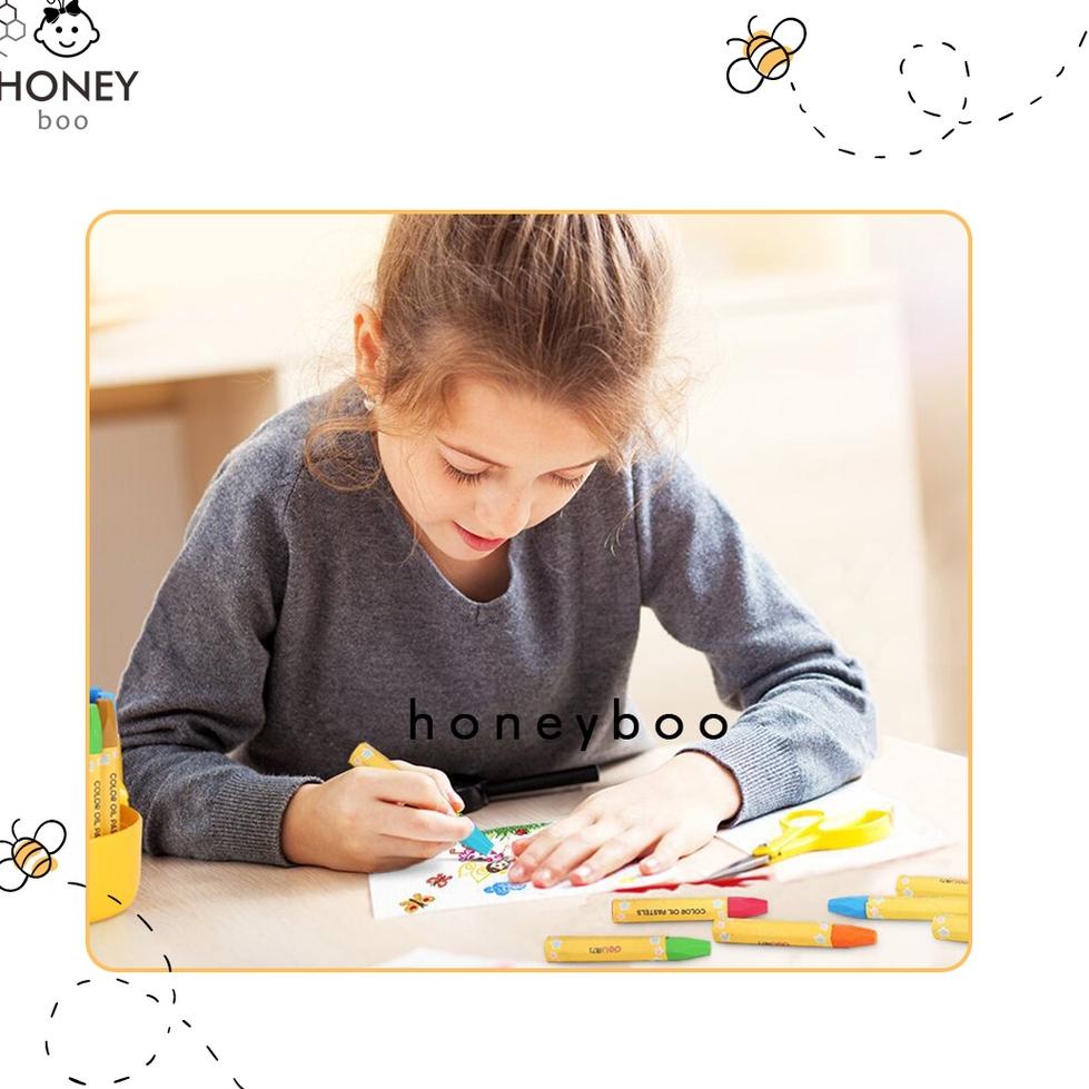 

ど Honey Boo - Crayon Anak Mewarnai 24 Warna Krayon Oil Pastel Desain Barrel キ
