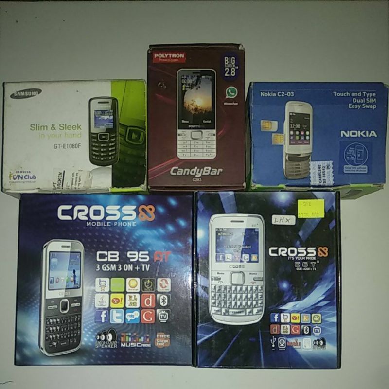 Dosbox Dusbuk Borongan 5 Kotak Handphone Jadul Nokia Samsung Polytron Cross x Evercoss