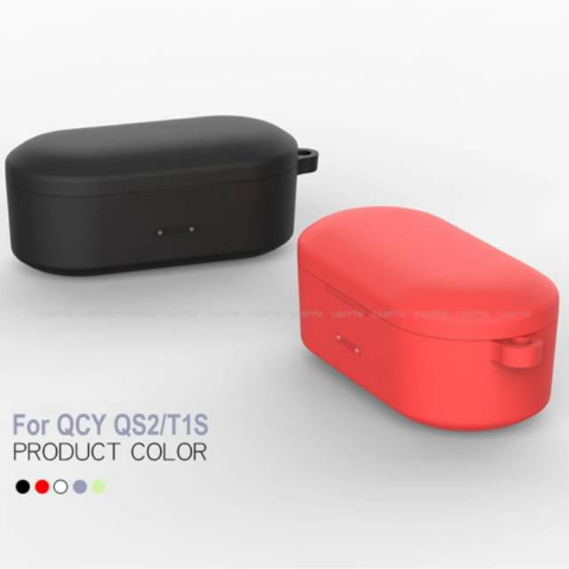 Silicon QCY T1S QS2 Case Silicone Cover Silikon Pelindung Plus Gantung