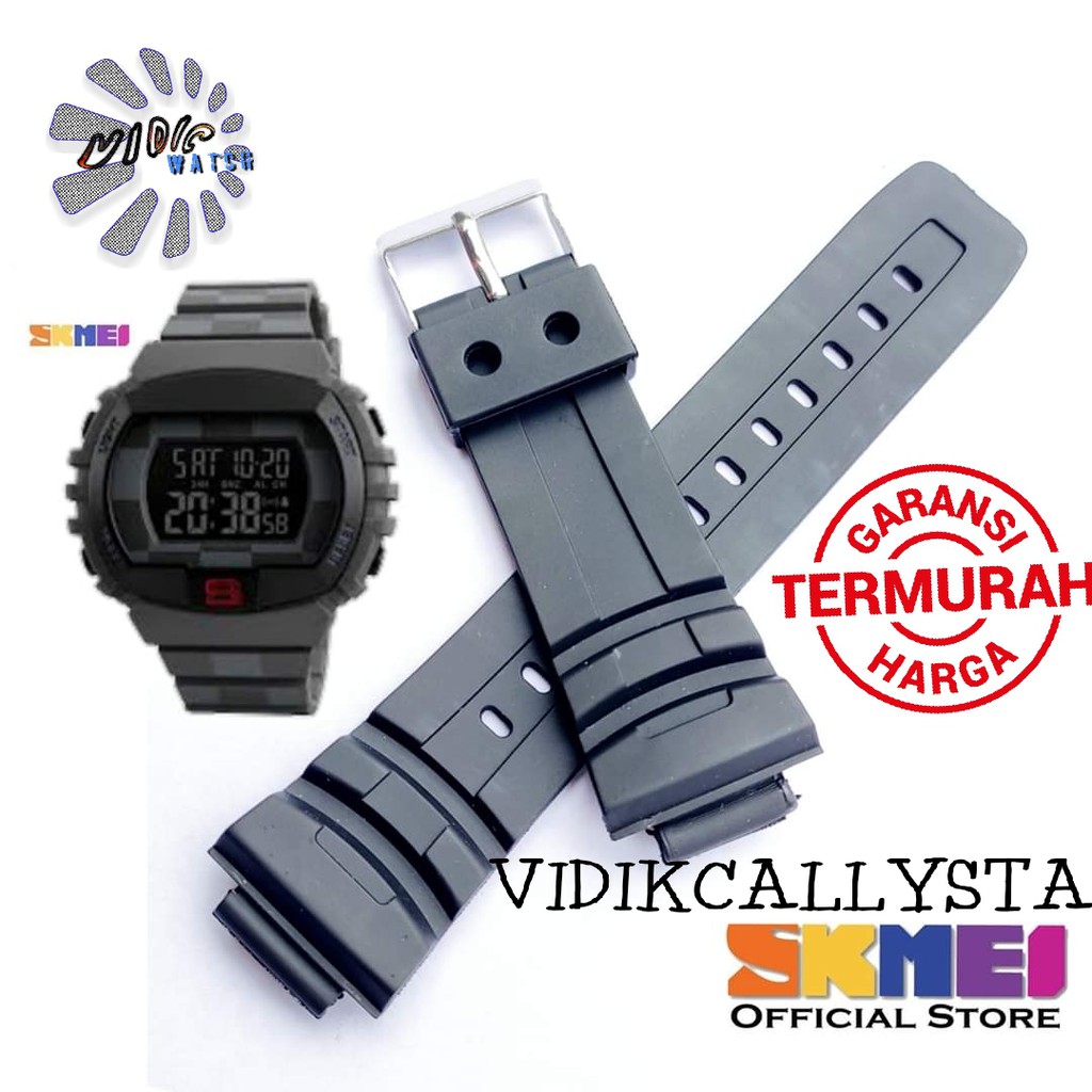 Strap tali jam tangan Skmei 1304 SKMEI 1304 Hitam tali skmei