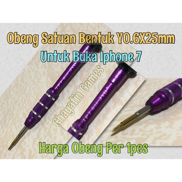 Obeng HP Satuan Model Y Ukuran 0.6mm x 25mm Untuk HP Iphone 7