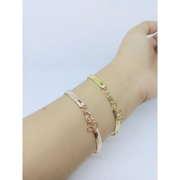 gelang perak asli lapis emas/gelang rante penang ukir/gelang silver asli 925