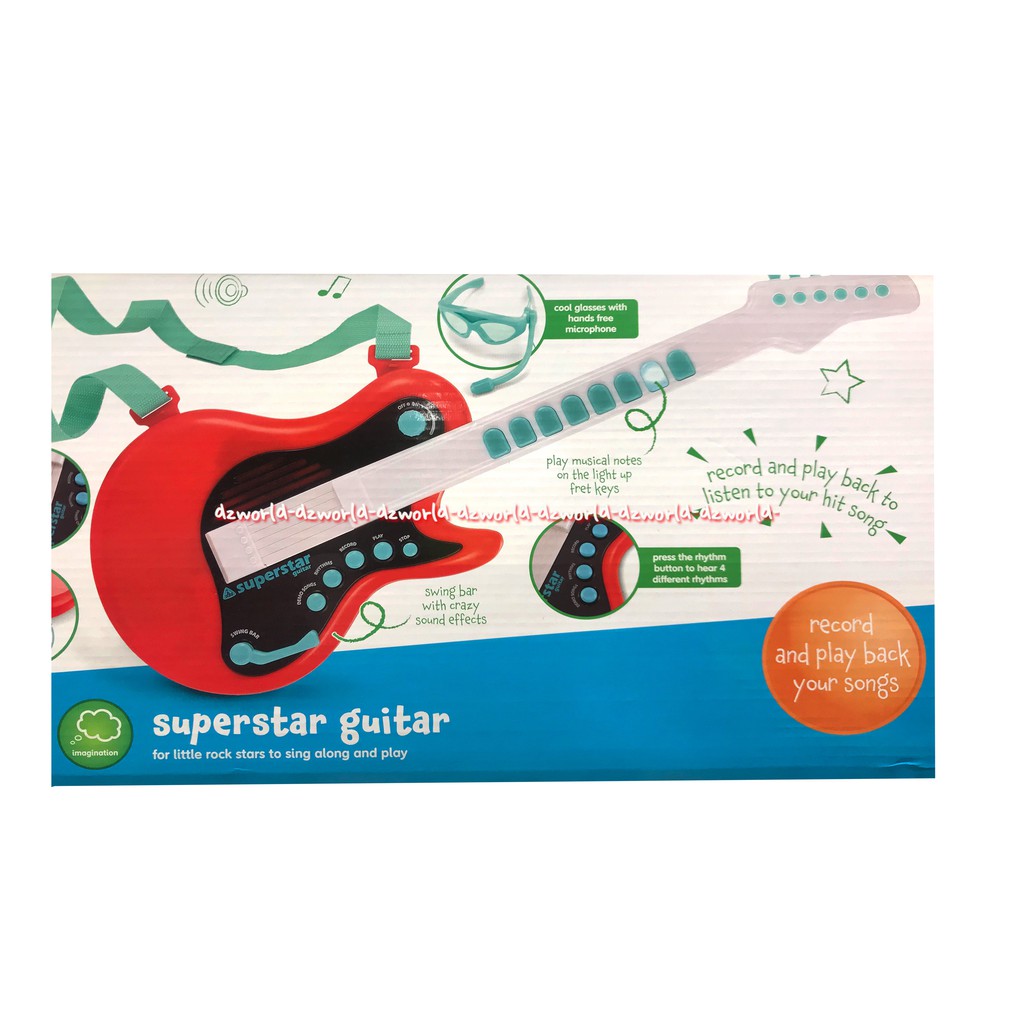 ELC Superstar Guitar Electrick Gitar Mainan Elektrik Anak Red