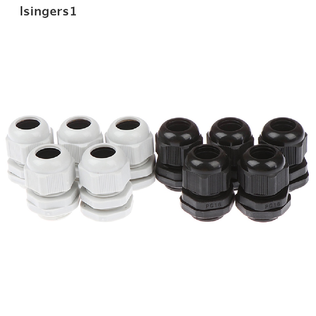 (lsingers1) 5pcs Konektor gland PG16 Bahan Plastik Anti Air Diameter 9-14mm