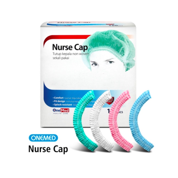 Nurse Cap Topi Perawat Penutup Kepala Non Woven OneMed box 100pcs