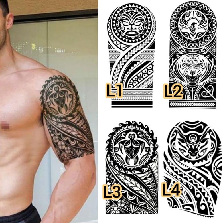 ➞aj Laris✲➞ Tato Temporer/Stiker Tato Minimalis - L - Tato Tribal Tato simple tato pria Tato setenga