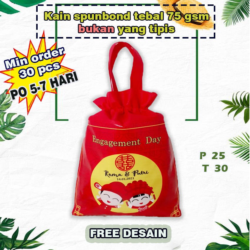 

Tas Goodie Bag Sangjit Lamaran Engagement Model Serut