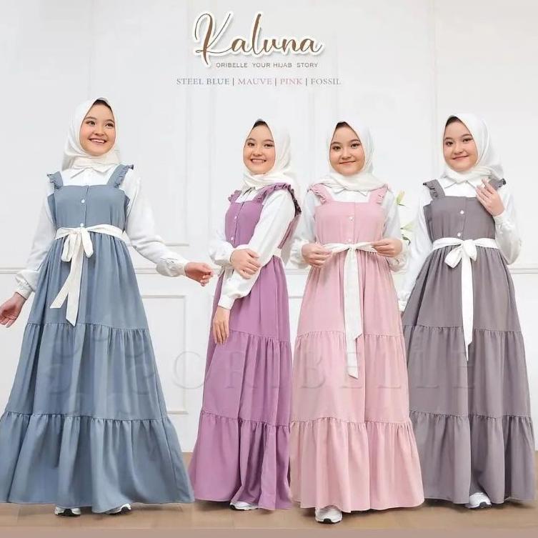 [KODE 8F8] SETELAN OVERAL ANAK PEREMPUAN USIA 11 12 13 14 15 16 TAHUN/kaluna SET KIDS/PAKAIAN ANAK P