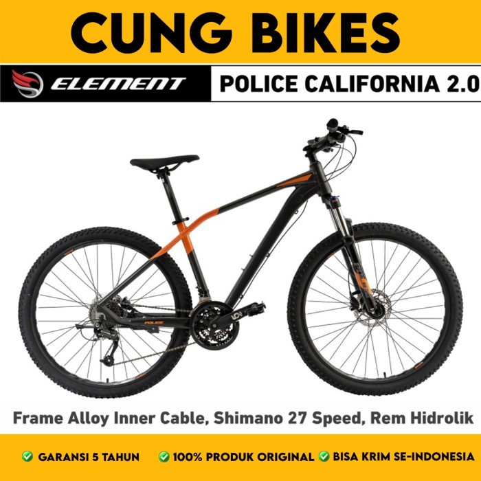 Sepeda Gunung 27.5 Inch MTB Element Police California 2.0 3 x 9 speed Shimano