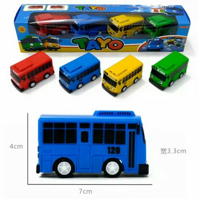 Mainan Anak Mobilan  Bus Tayo1 Set isi 4 Pcs